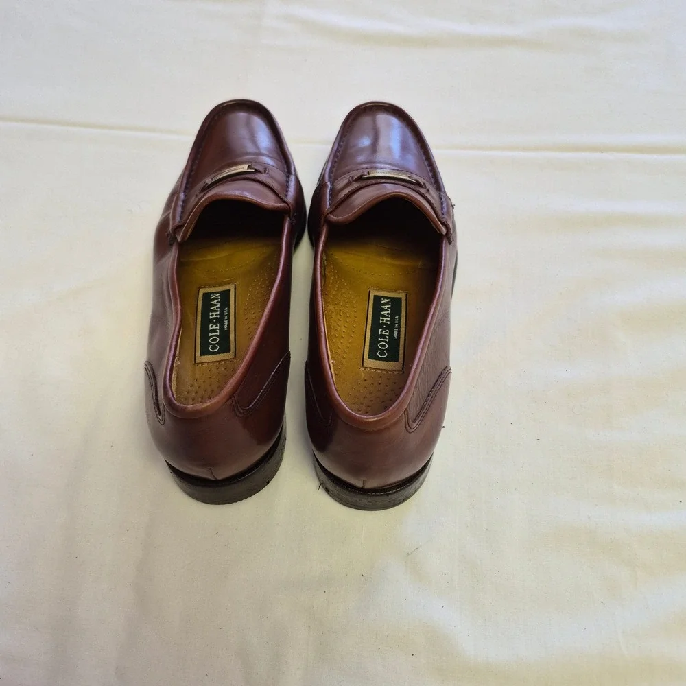 Cole Haan Mens Brown Leather Loafers Dress Shoes Size 8 D Made in USA